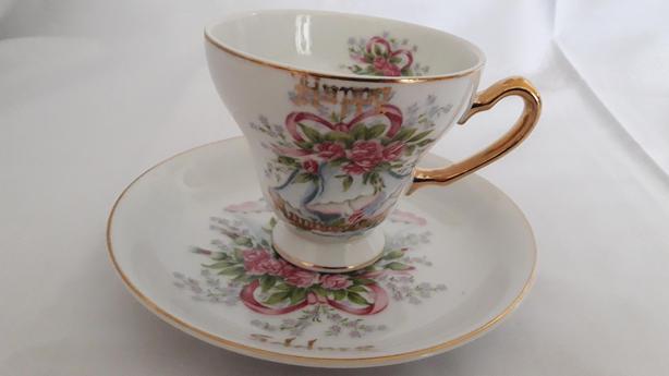 "Happy Anniversary" Tea Cup and Saucer image 2