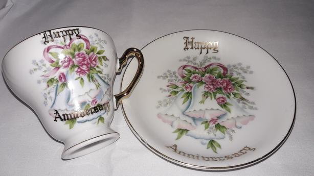 "Happy Anniversary" Tea Cup and Saucer image 4