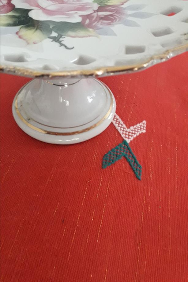 Rose Floral Made in Japan, Pierced Edge, Pedestal Cake Plate image 4