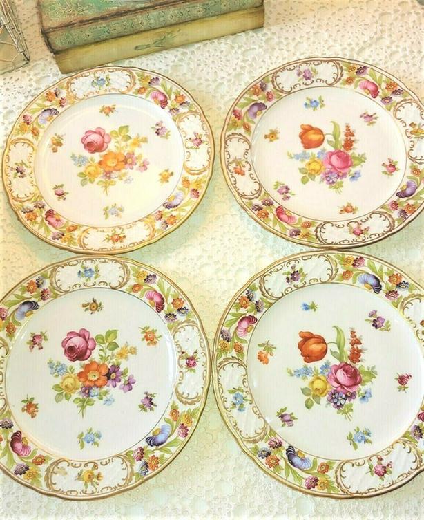 Large Teaset Schumann BAVARIA Porcelain Empress Dresden Flowers image 3