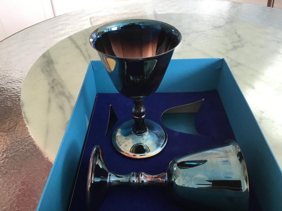 Vintage Birks Silver Wine Goblets display photo
