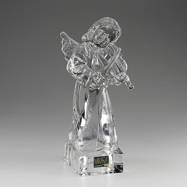 New Mikasa Herald Angelic Figurine with Violin  Lead Crystal, Germany image 1