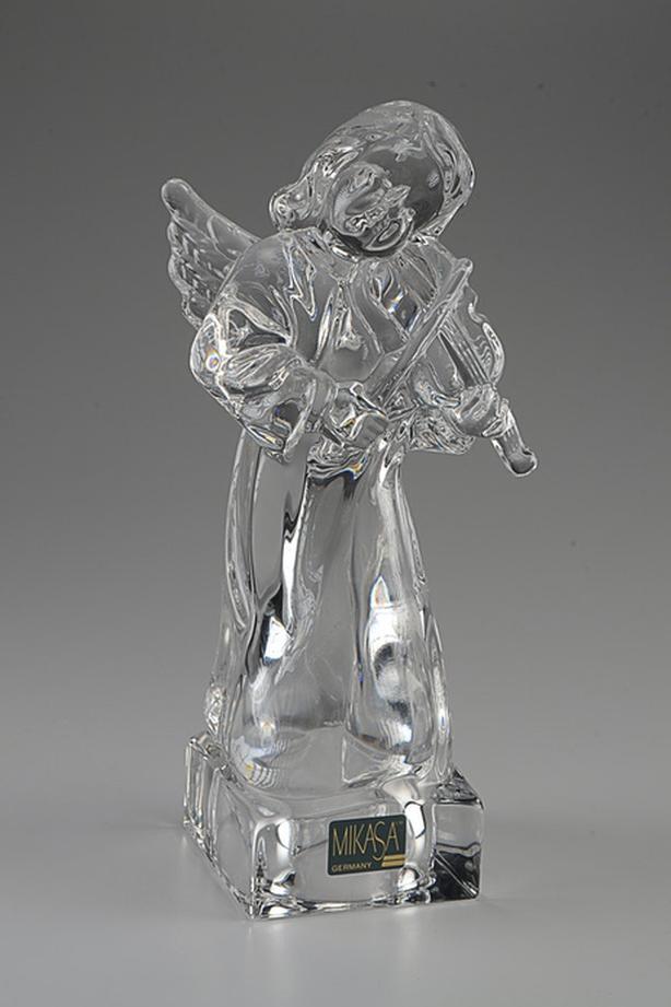 New Mikasa Herald Angelic Figurine with Violin  Lead Crystal, Germany image 3