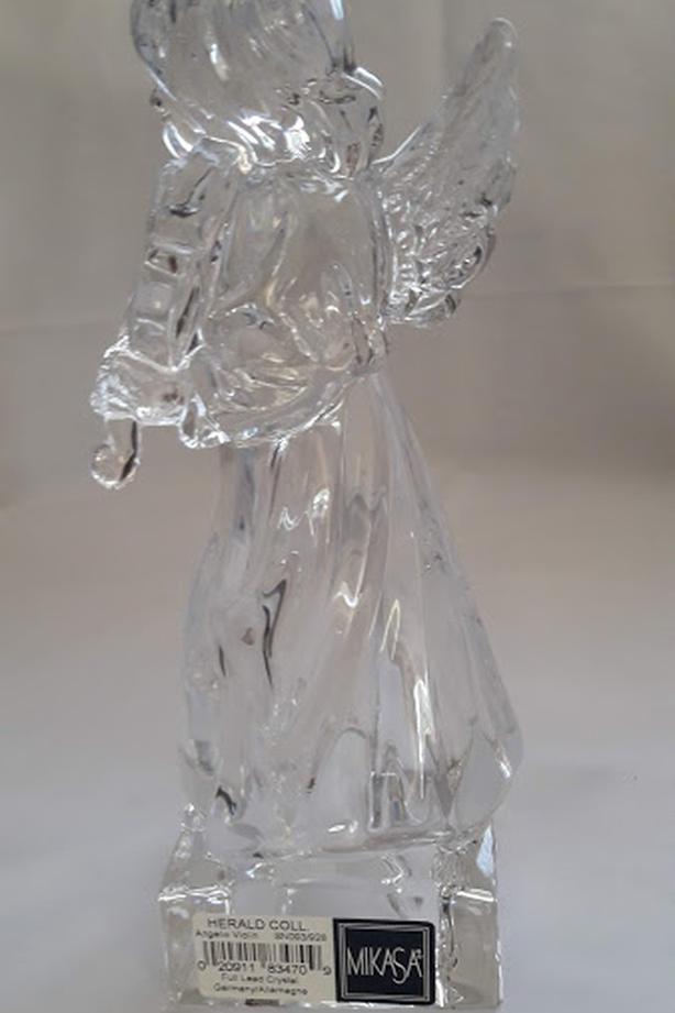 New Mikasa Herald Angelic Figurine with Violin  Lead Crystal, Germany image 4