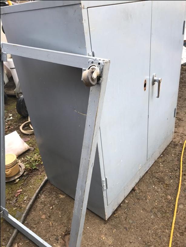 Metal lockable cabinet with wheeled base image 2