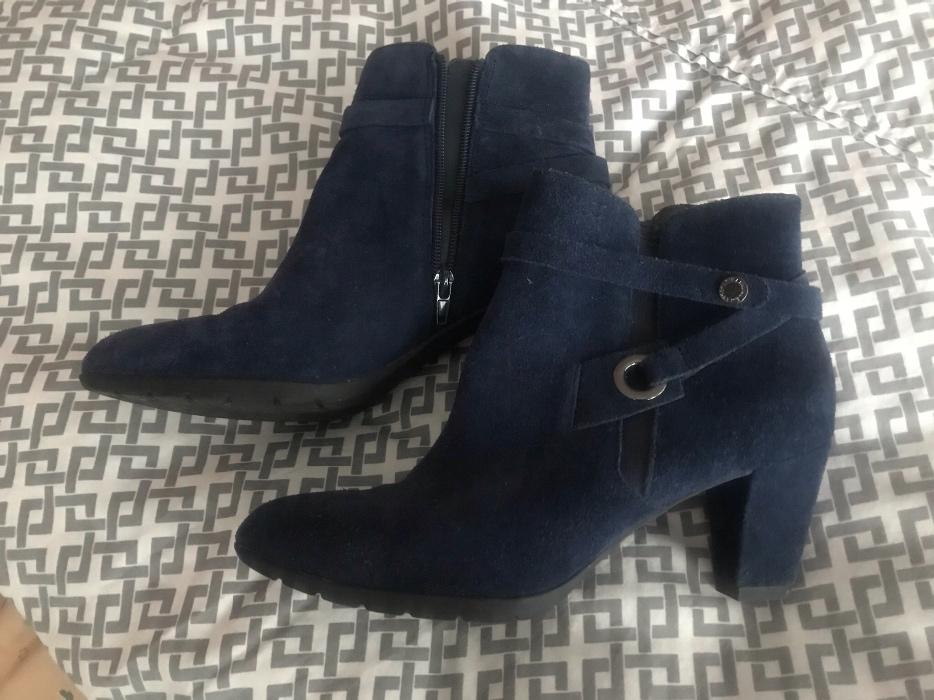Blue suede boots by Anne Klein display photo