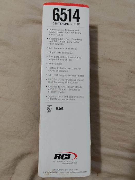 RCI L65-14-32D Centerline Strike - Low Profile (Brand New) display photo