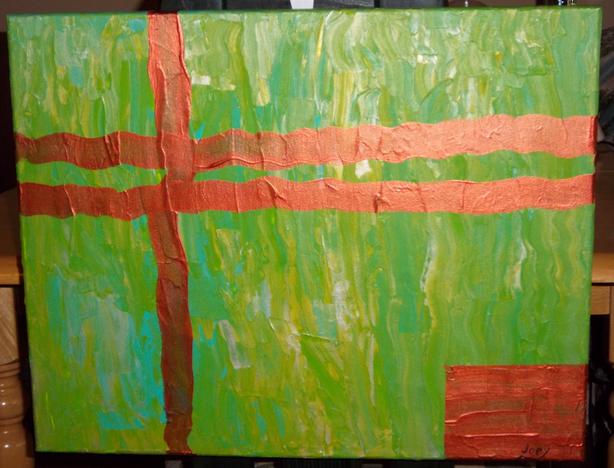 "Squiggles".  16" x 20".  Acrylic. image 1