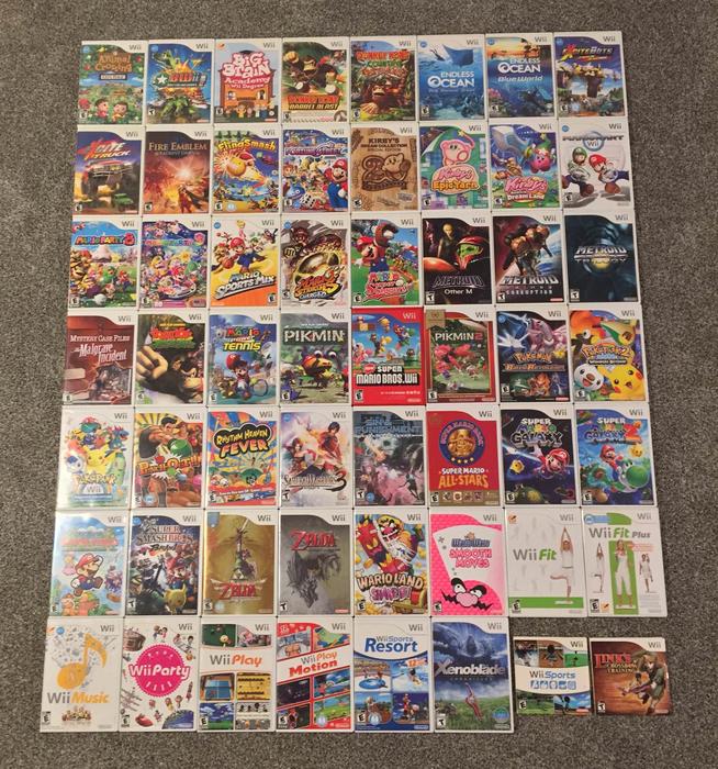 NINTENDO Wii MOTION PLUS ADAPTERS CONTROLLERS + GAMES ETC display photo