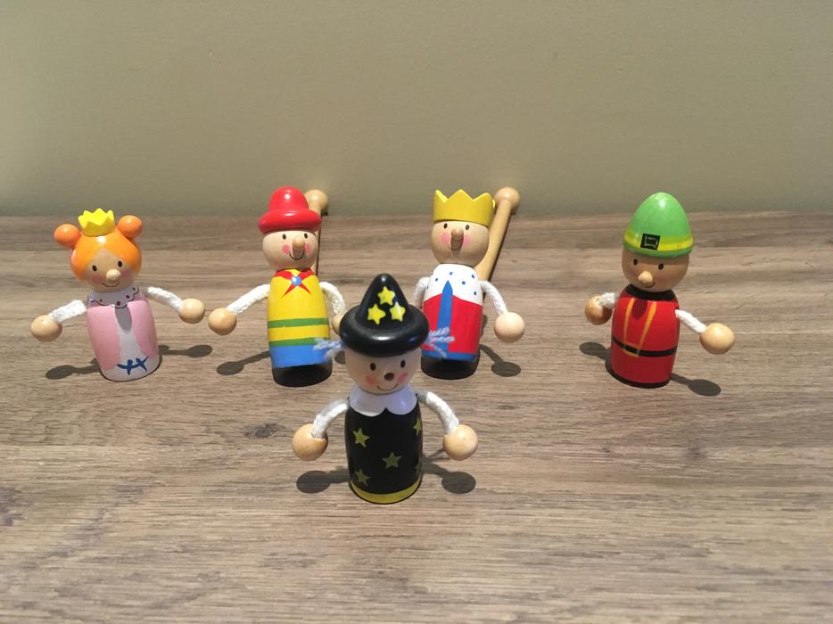 WOODEN PUPPETS on a STICK display photo
