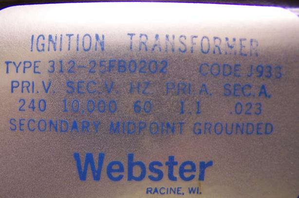 Webster Ignition Transformer New Model #312-25FB0202 image 2