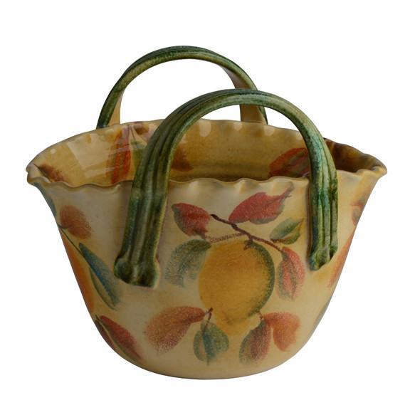 Large Basket Bowl Handmade in Italy, Frutta - Laccata Collection by Modigliani display photo