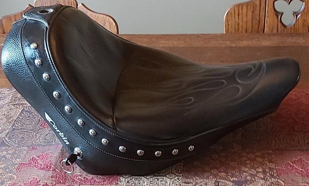 CORBIN Classic Solo Leather Saddle Seat (HD Softail Blackline Motorcycle) image 1