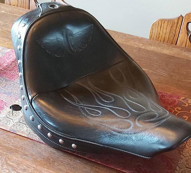 CORBIN Classic Solo Leather Saddle Seat (HD Softail Blackline Motorcycle) image 2