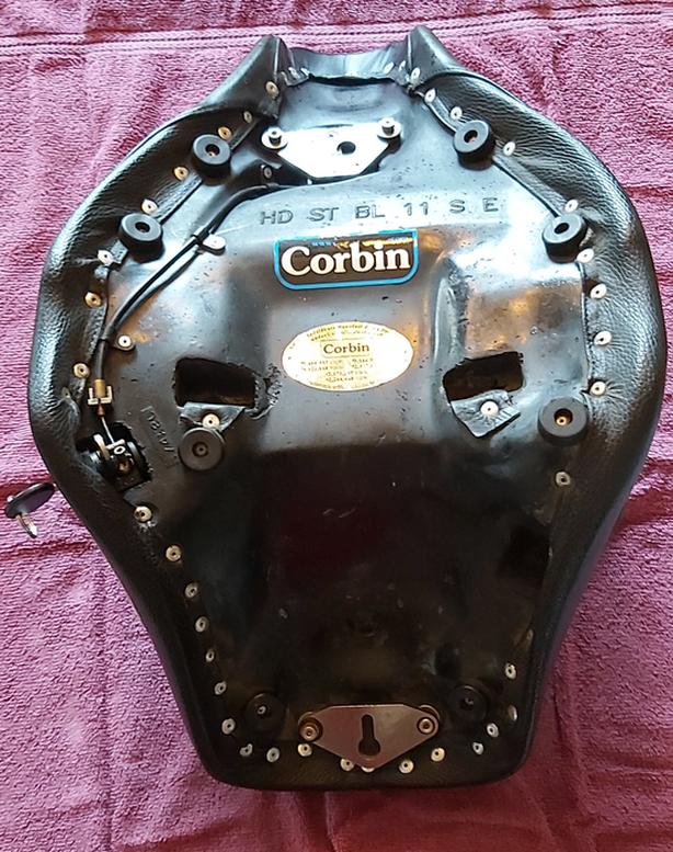 CORBIN Classic Solo Leather Saddle Seat (HD Softail Blackline Motorcycle) image 5