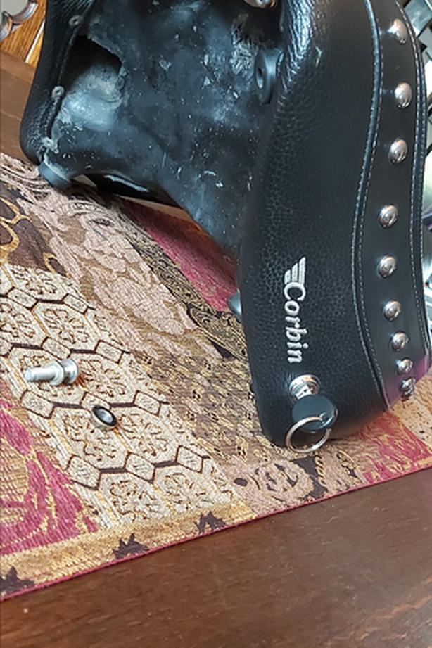 CORBIN Classic Solo Leather Saddle Seat (HD Softail Blackline Motorcycle) image 4