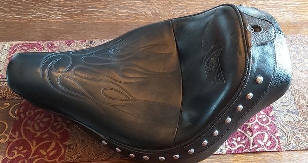 CORBIN Classic Solo Leather Saddle Seat (HD Softail Blackline Motorcycle) image 3