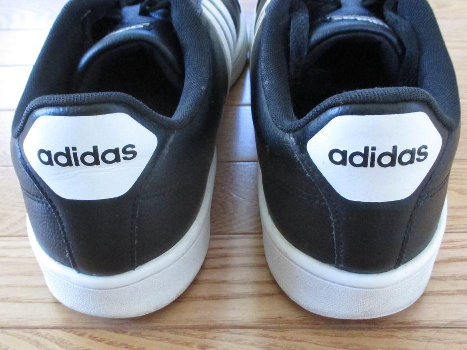 Men's Size 12 Adidas Black and White Runners display photo