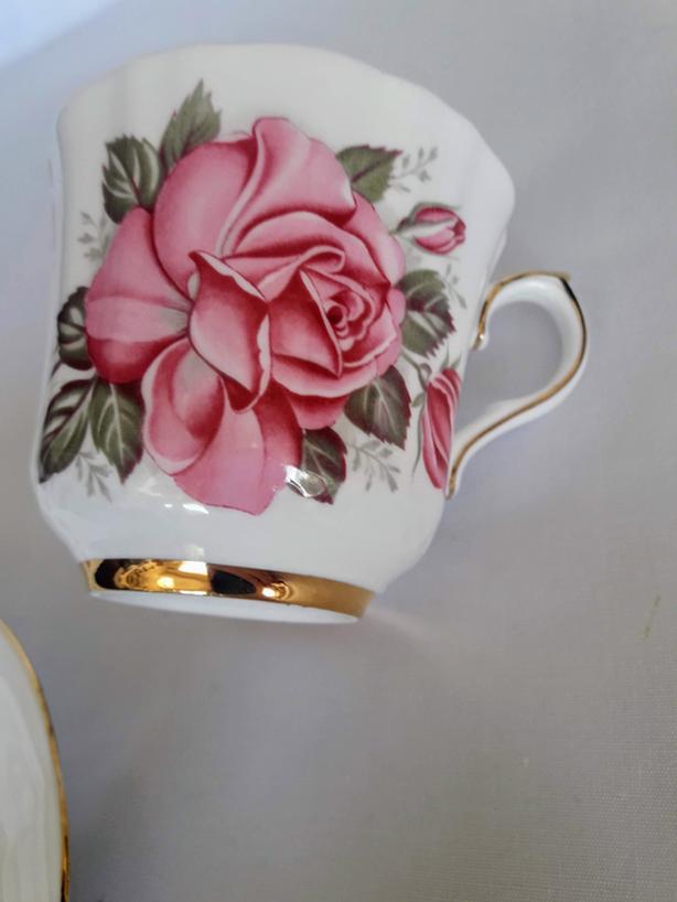 Royal Windsor Fine Bone China Tea Cup & Saucer - Pink Roses image 4